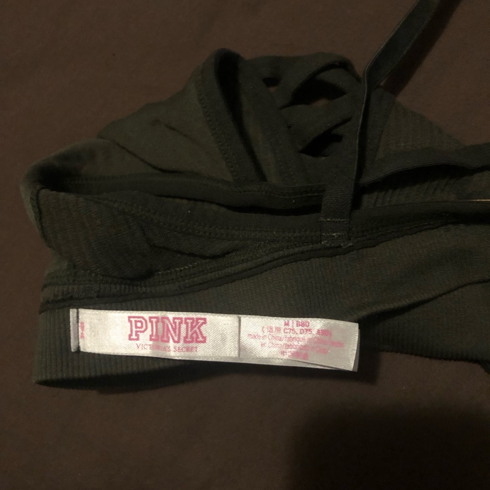 PINK Victoria's Secret Green Bikini with Ruched Fabric
